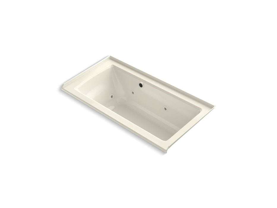 KOHLER K-1947-RW Archer 60" x 30" alcove whirlpool bath with Bask heated surface, right drain