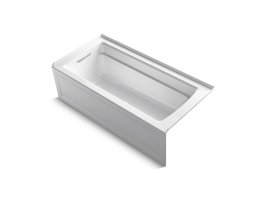 KOHLER K-1949-GHLAW Archer 66" x 32" alcove Heated BubbleMassage air bath with Bask heated surface, left drain