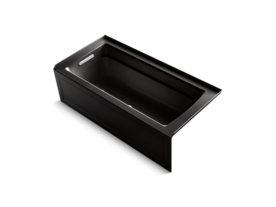 KOHLER K-1949-GHLAW Archer 66" x 32" alcove Heated BubbleMassage air bath with Bask heated surface, left drain