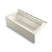 KOHLER K-1949-GHLAW Archer 66" x 32" alcove Heated BubbleMassage air bath with Bask heated surface, left drain