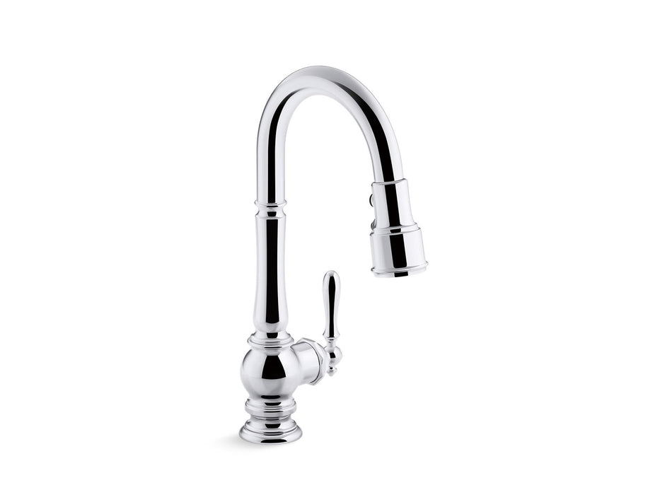 KOHLER K-99261 Artifacts Pull-down kitchen sink faucet with three-function sprayhead
