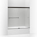 KOHLER K-707000-L Revel Sliding bath door, 55-1/2" H x 56-5/8 - 59-5/8" W, with 1/4" thick Crystal Clear glass