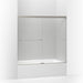 KOHLER K-707000-L Revel Sliding bath door, 55-1/2" H x 56-5/8 - 59-5/8" W, with 1/4" thick Crystal Clear glass