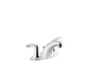 KOHLER K-15241-4DRA Coralais Two-handle centerset bathroom sink faucet with plastic pop-up drain and lift rod