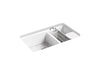 KOHLER K-8669-5UA3 Riverby 33" undermount double-bowl workstation kitchen sink