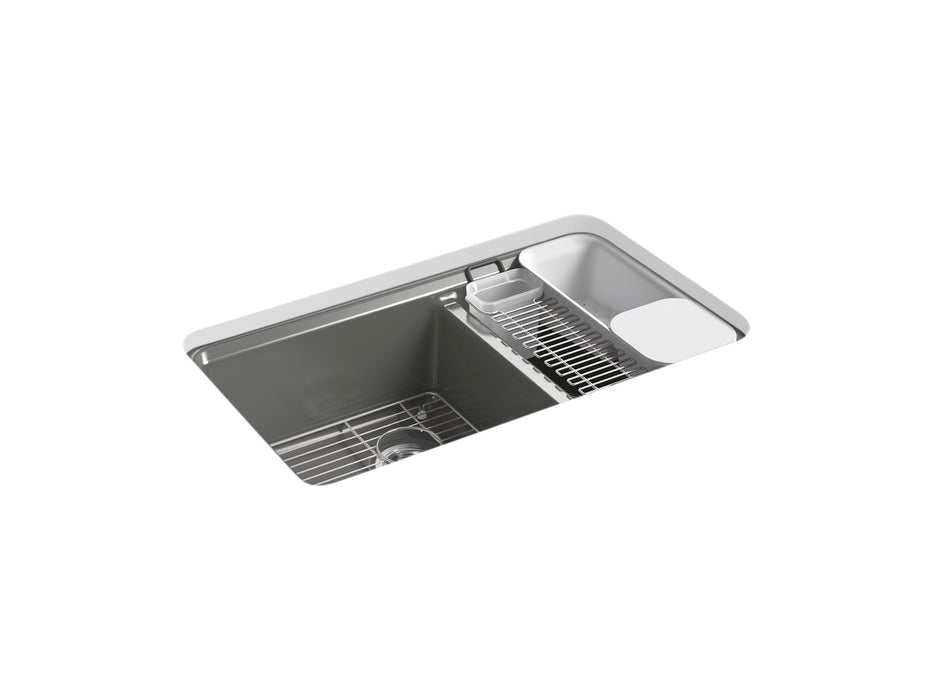 KOHLER K-8669-5UA3 Riverby 33" undermount double-bowl workstation kitchen sink