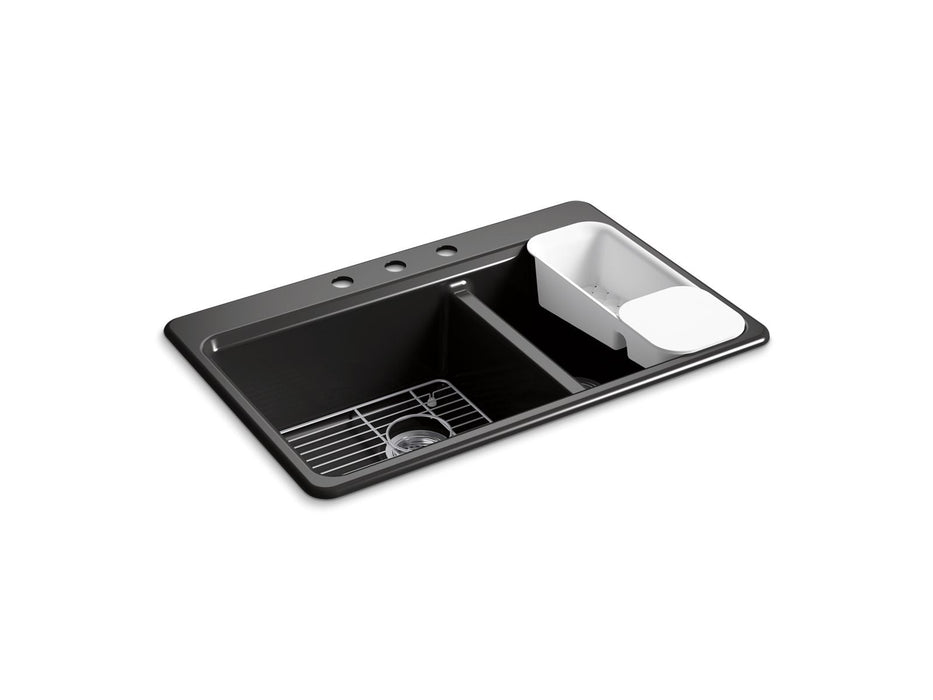 KOHLER K-8669-3A2 Riverby 33" top-mount double-bowl workstation kitchen sink