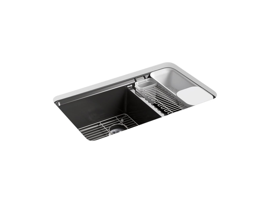 KOHLER K-8669-5UA3 Riverby 33" undermount double-bowl workstation kitchen sink