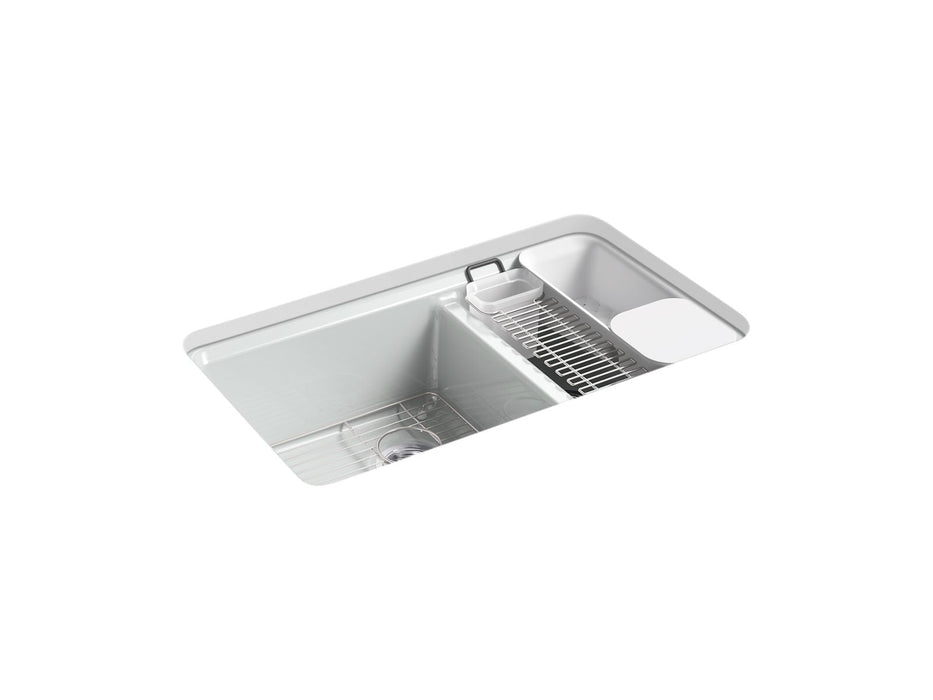 KOHLER K-8669-5UA3 Riverby 33" undermount double-bowl workstation kitchen sink