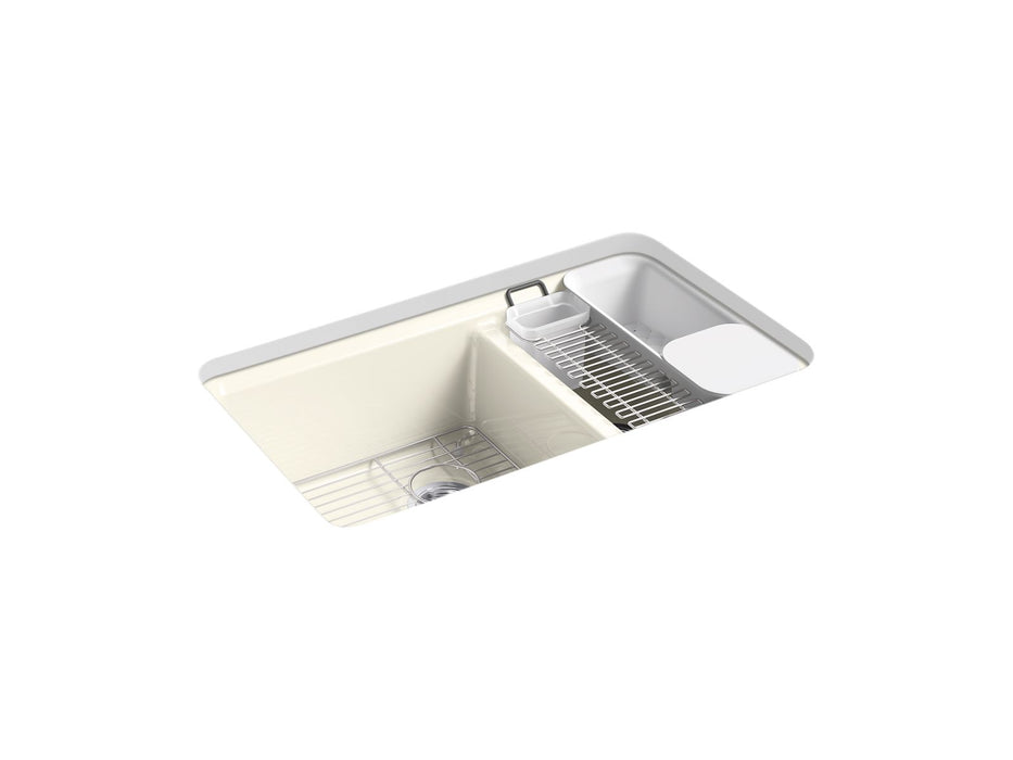 KOHLER K-8669-5UA3 Riverby 33" undermount double-bowl workstation kitchen sink