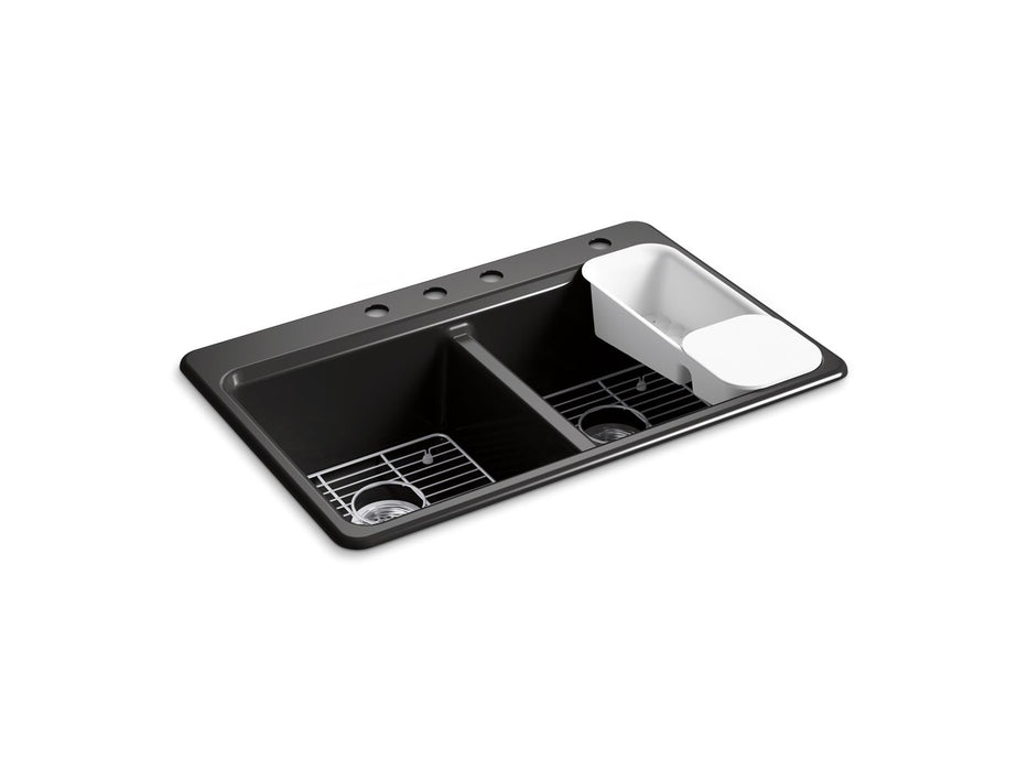 KOHLER K-8679-4A2 Riverby 33" top-mount double-bowl workstation kitchen sink