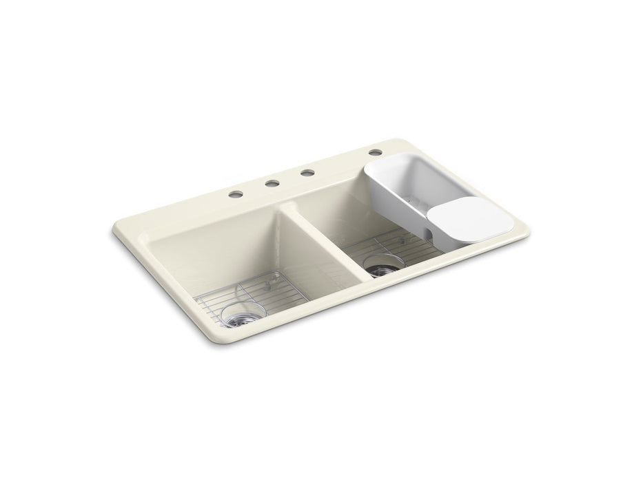 KOHLER K-8679-4A2 Riverby 33" top-mount double-bowl workstation kitchen sink