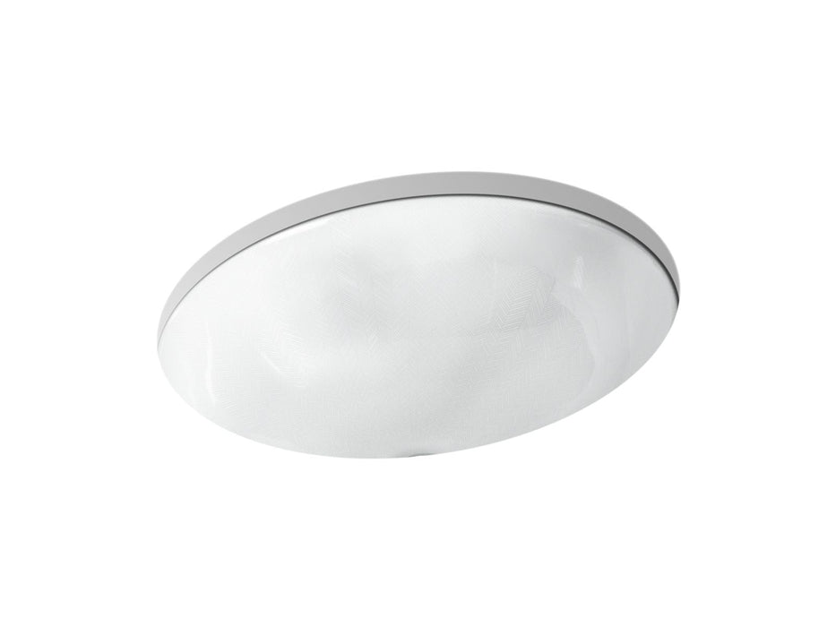 KOHLER K-14218-HD1 Sartorial Herringbone Caxton 19-1/4" oval undermount bathroom sink, no overflow