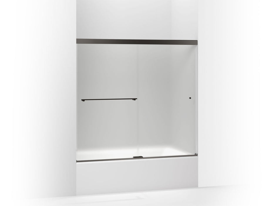 KOHLER K-707000-D3 Revel Sliding bath door, 55-1/2" H x 56-5/8 - 59-5/8" W, with 1/4" thick Frosted glass