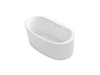 KOHLER K-1966-GHW Sunstruck 65-1/2" x 35-1/2" freestanding Heated BubbleMassage air bath with Bask heated surface and straight shroud