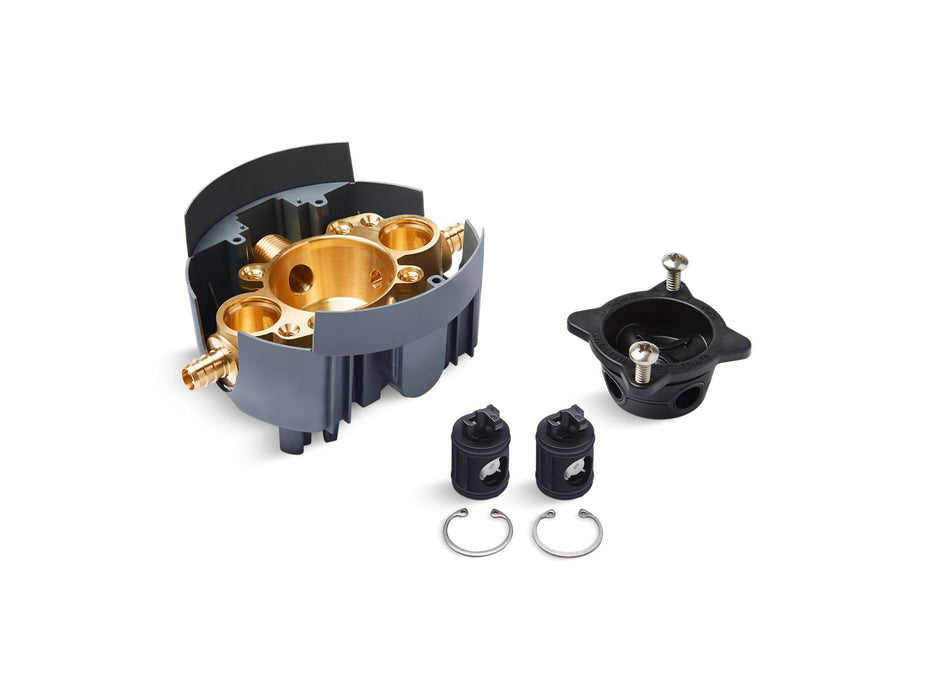 KOHLER K-P8300-PS Rite-Temp Valve body rough-in with service stops and PEX crimp connections, project pack