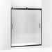 KOHLER K-706009-L Levity Sliding shower door, 74" H x 56-5/8 - 59-5/8" W, with 1/4" thick Crystal Clear glass
