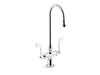 KOHLER K-100T70-5AKA Triton Bowe 1.0 gpm monoblock gooseneck bathroom sink faucet with aerated flow and wristblade handles, drain not included