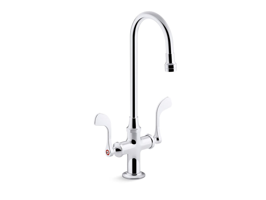 KOHLER K-100T70-5AKA Triton Bowe 1.0 gpm monoblock gooseneck bathroom sink faucet with aerated flow and wristblade handles, drain not included