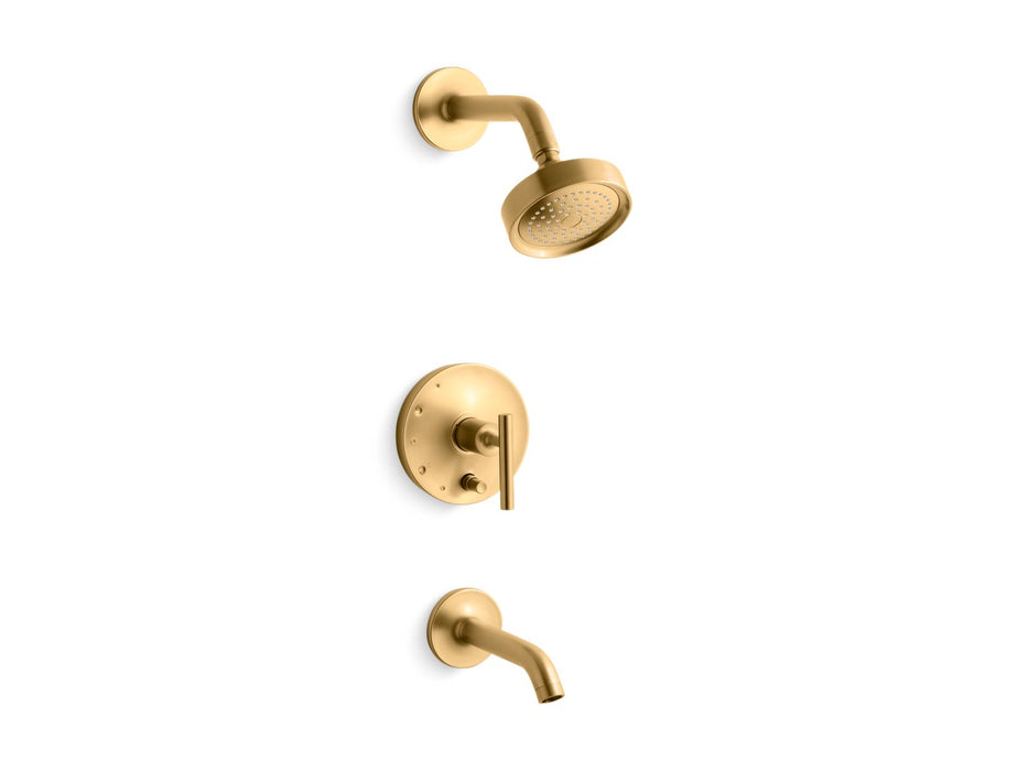 KOHLER Purist Rite-Temp bath and shower trim kit with push-button diverter and lever handle, 2.5 gpm