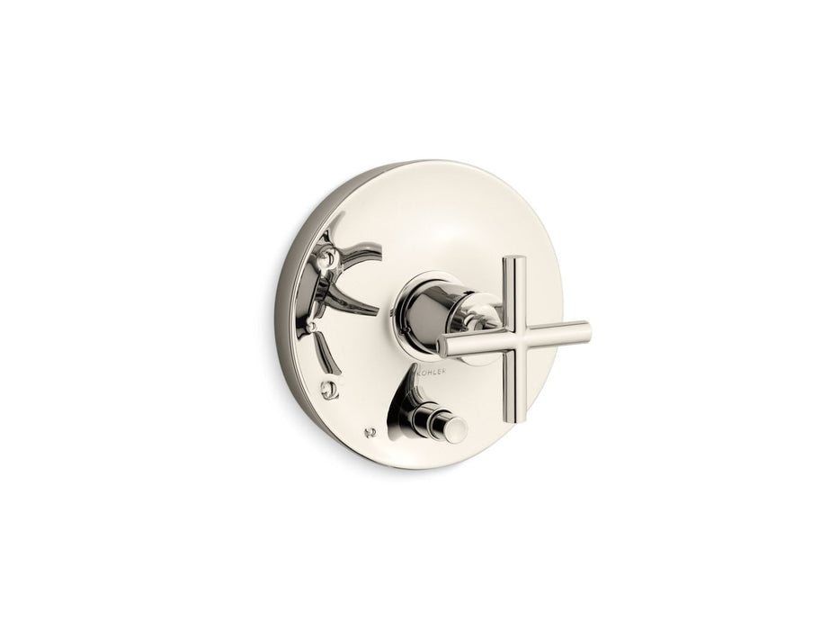 KOHLER K-T14501-3 Purist Rite-Temp valve trim with push-button diverter and cross handle