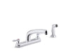 KOHLER K-810T21-4AHA Triton Bowe 1.5 gpm kitchen sink faucet with 8-3/16" swing spout, matching finish sidespray, aerated flow and lever handles