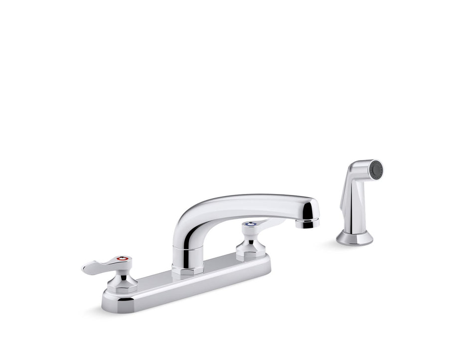 KOHLER K-810T21-4AHA Triton Bowe 1.5 gpm kitchen sink faucet with 8-3/16" swing spout, matching finish sidespray, aerated flow and lever handles
