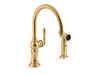 KOHLER K-99262 Artifacts Single-handle kitchen sink faucet with two-function sprayhead