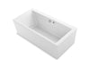 KOHLER K-24018-GH Stargaze 60" x 34" freestanding Heated BubbleMassage air bath with straight shroud