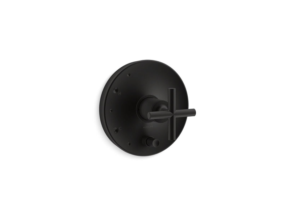 KOHLER K-T14501-3 Purist Rite-Temp valve trim with push-button diverter and cross handle