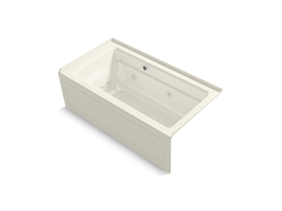 KOHLER K-1122-XGHRA Archer 60" x 32" alcove Heated BubbleMassage air bath and whirlpool, right drain