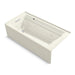 KOHLER K-1124-XGHLA Archer 72" x 36" alcove Heated BubbleMassage air bath and whirlpool, left drain