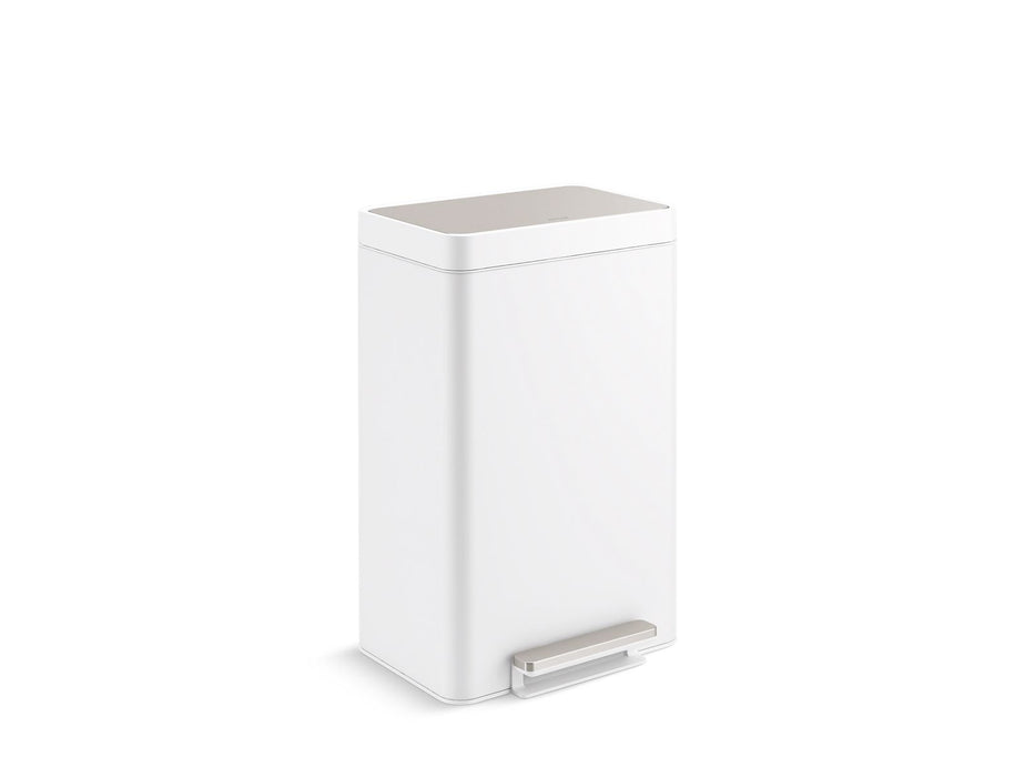 KOHLER K-20940 13-gallon stainless steel step trash can