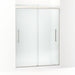 KOHLER K-707600-8D3 Pleat Frameless sliding shower door, 79-1/16" H x 54-5/8 - 59-5/8" W, with 5/16" thick Frosted glass