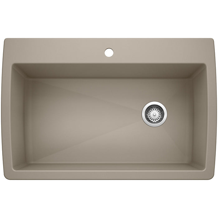 BLANCO 441287 Diamond Super Single Dual Mount Kitchen Sink - Truffle
