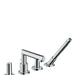AXOR Uno 4-Hole Roman Tub Set Trim with Zero Handles and 1.75 GPM Handshower
