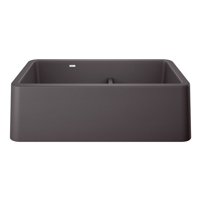 BLANCO 402326 Ikon 33" Apron Double Bowl Farmhouse Sink with Low Divide - Cinder