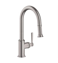 Load image into Gallery viewer, Axor 16581801 Montreux 2-Spray High Arc Kitchen Faucet Pull-Down 1.75 GPM in Steel Optic
