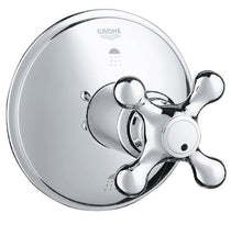 Load image into Gallery viewer, Grohe 19222 Seabury 4 Inch Three Way Diverter Valve Trim with Cross Handle.
