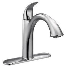 Load image into Gallery viewer, Moen 7545 Extensa One Handle Low Arc Pullout Kitchen Faucet in Chrome
