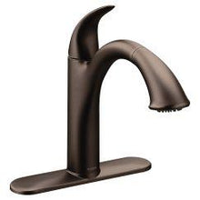 Load image into Gallery viewer, Moen 7545 Extensa One Handle Low Arc Pullout Kitchen Faucet in Oil Rubbed Bronze
