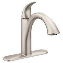 Load image into Gallery viewer, Moen 7545 Extensa One Handle Low Arc Pullout Kitchen Faucet in Spot Resist Stainless
