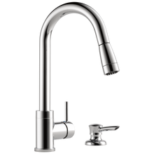 Load image into Gallery viewer, Delta P188104LF-SD Apex Integrated Pull-Down Kitchen Faucet with Soap Dispenser

