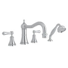Load image into Gallery viewer, Perrin &amp; Rowe U.3747 Georgian Era 4-Hole Deck Mount Tub Filler with Column Spout
