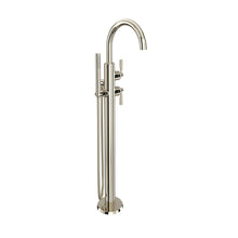 Load image into Gallery viewer, Perrin &amp; Rowe U.3990 Holborn Single Hole Floor Mount Tub Filler Trim with C-Spout
