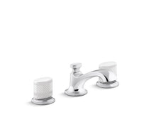 Load image into Gallery viewer, Kallista P25056-CMC-CP Script Sink Faucet, Low Spout, White Porcelain Knob Handles
