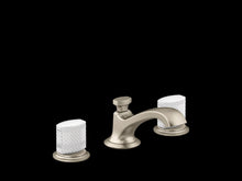 Load image into Gallery viewer, Kallista P25056-CMC-CP Script Sink Faucet, Low Spout, White Porcelain Knob Handles
