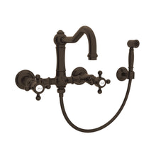 Load image into Gallery viewer, ROHL A1456WS Acqui® Wall Mount Bridge Kitchen Faucet With Sidespray And Column Spout
