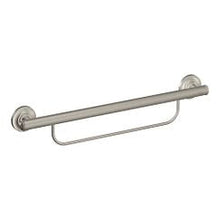 Load image into Gallery viewer, Moen LR2350D Brushed nickel 24&quot; grab bar with towel bar
