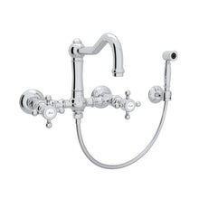 Load image into Gallery viewer, ROHL A1456WS Acqui® Wall Mount Bridge Kitchen Faucet With Sidespray And Column Spout

